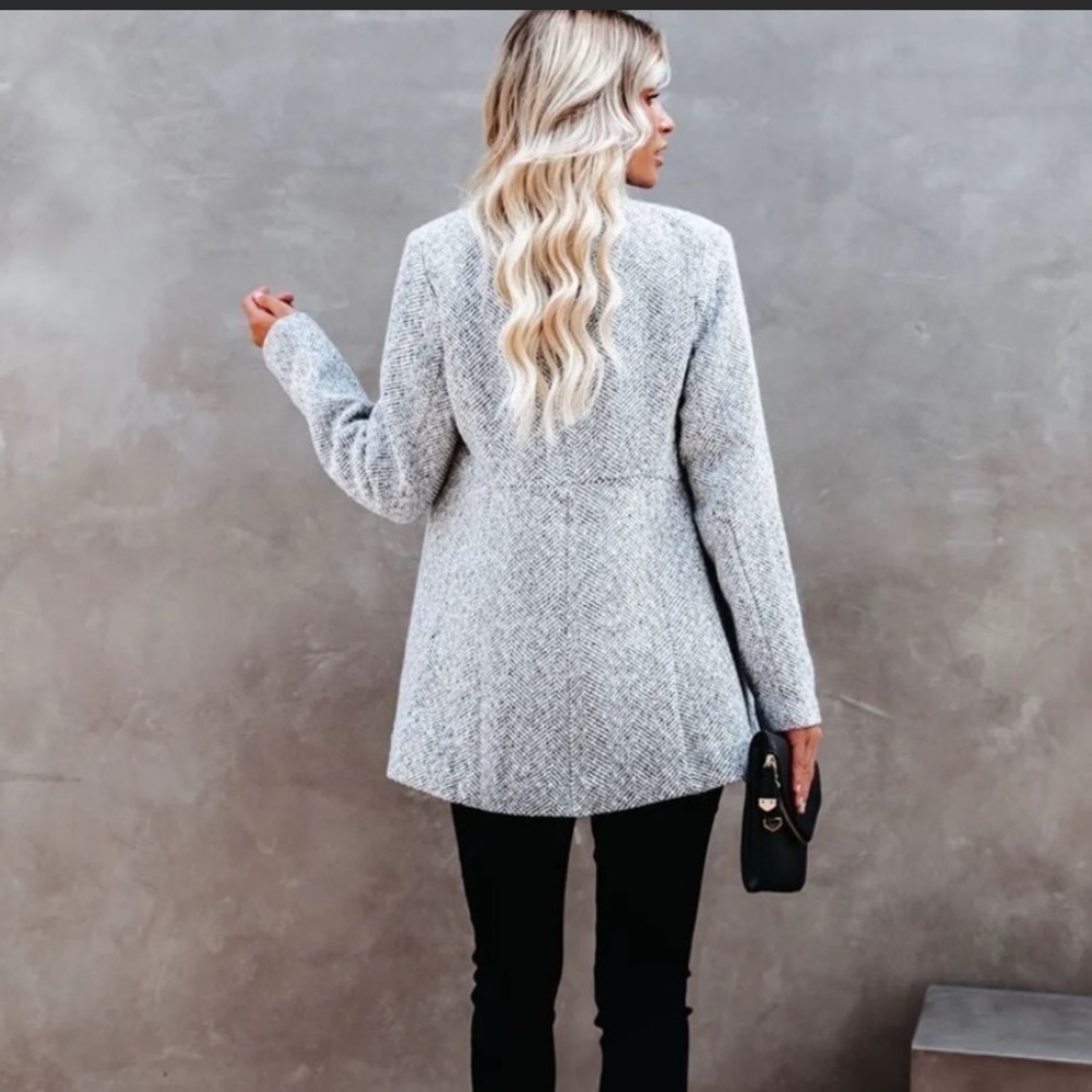Vici TAYSHIA POCKETED COAT - HEATHER GREY size XL - Picture 3 of 9